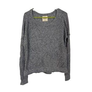 Hollister Women's Gray Marled Sweater Size S Side Split Drop Shoulder Cozy